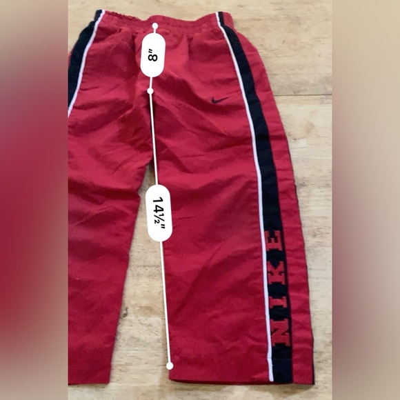 Vintage Nike Boys’‎ Sz 4 Red/Black Hooded Windbreaker Track Suit - Picture 13 of 17